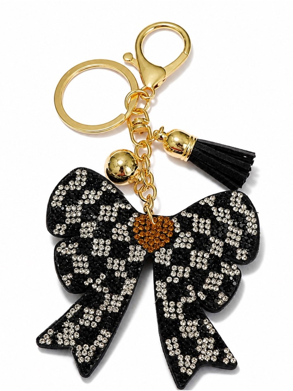 Rhinestone Checkered Bow Keyring bag backpack charm